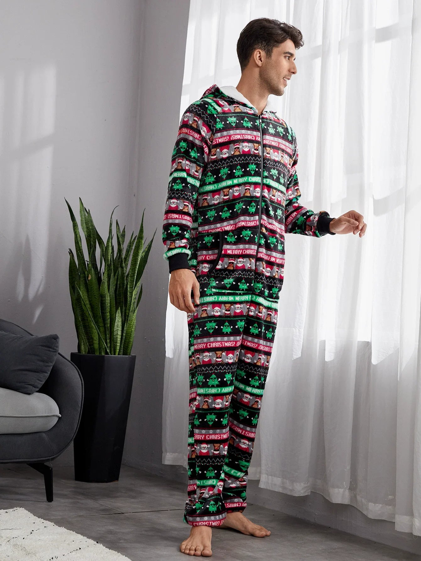 Pyjama 1 Pièce Noël Homme Flanelle