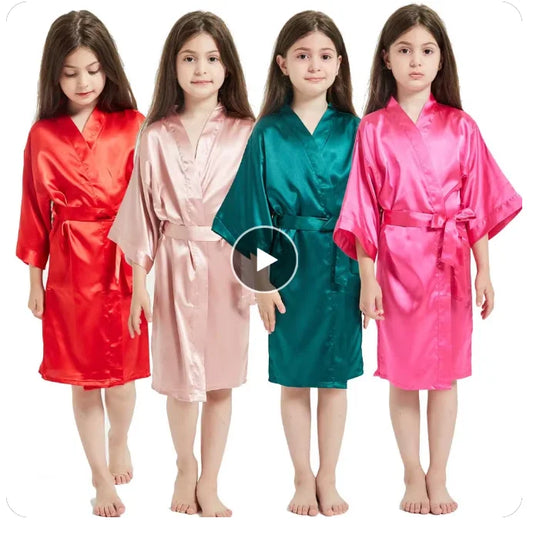 Peignoir satin polyester fille