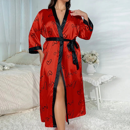 Peignoir grande taille Satin Polyester Femme