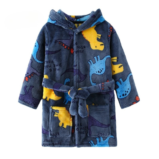 Peignoir Flanelle Enfant Unisexe Dinosaure