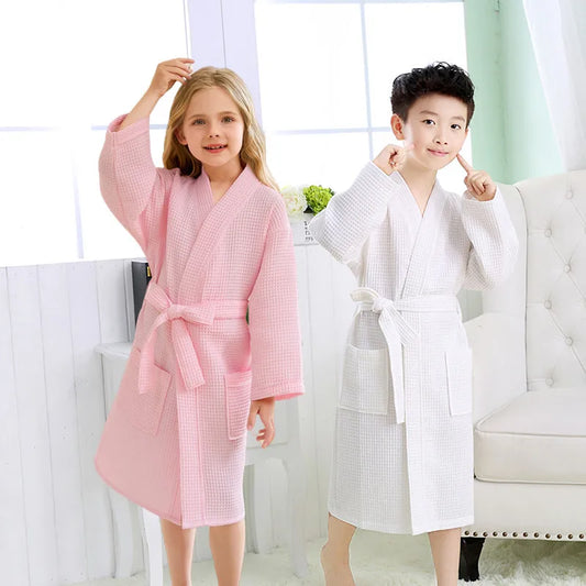Peignoir coton/polyester gaufré Enfant
