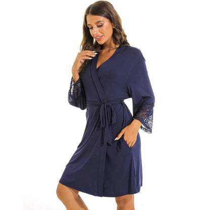 Peignoir Coton/Élasthanne Court Femme