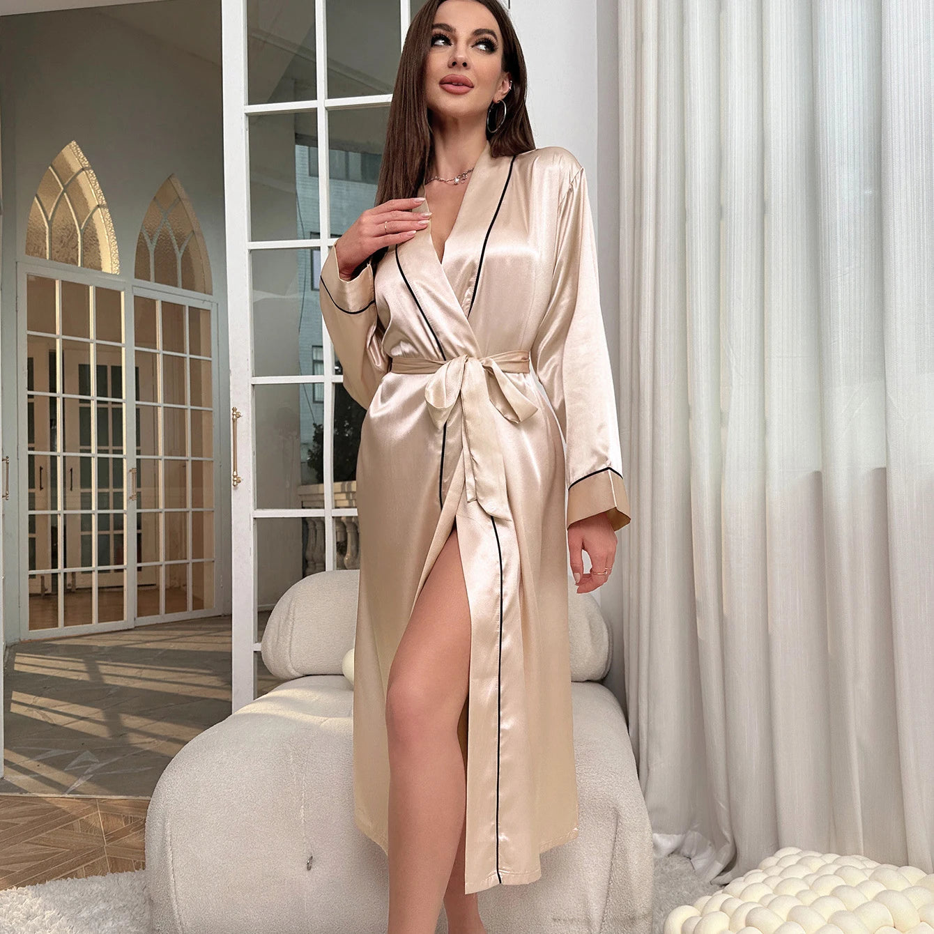 Peignoir Élégant Long pour Femme