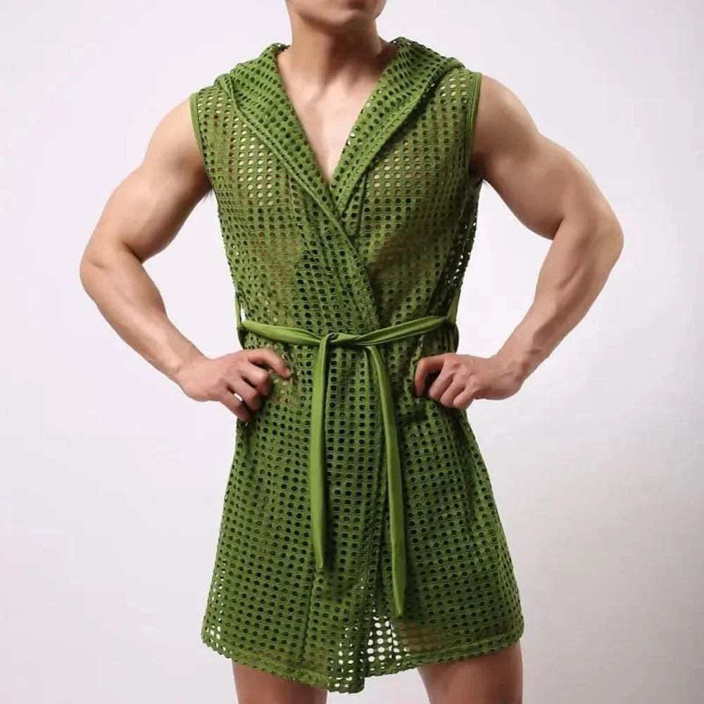 Peignoir Cardigan + short Sexy Coton Homme