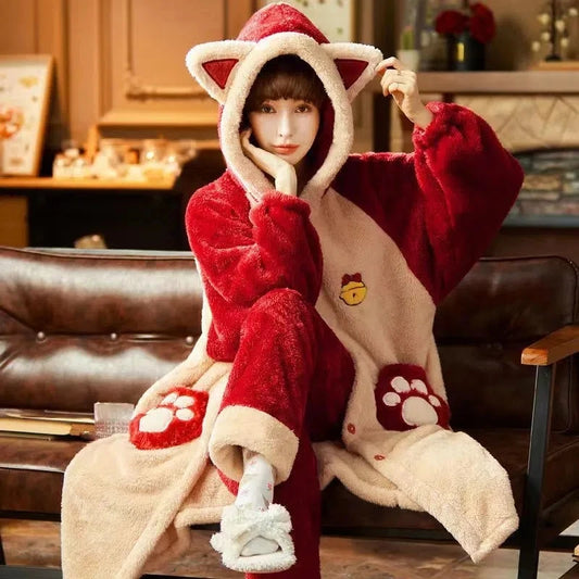 Peignoir 2 Pièces Patoune Polyester Femme