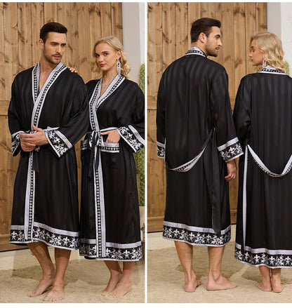 Peignoir style baroque satin polyester homme et femme