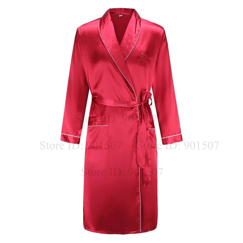 Peignoir 2 pièces satin polyester Homme
