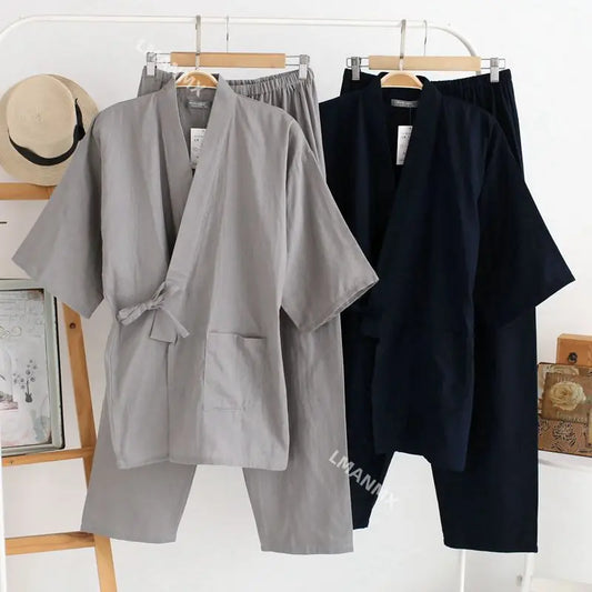 Yukata Japonais Unisexe Coton 2 pièces