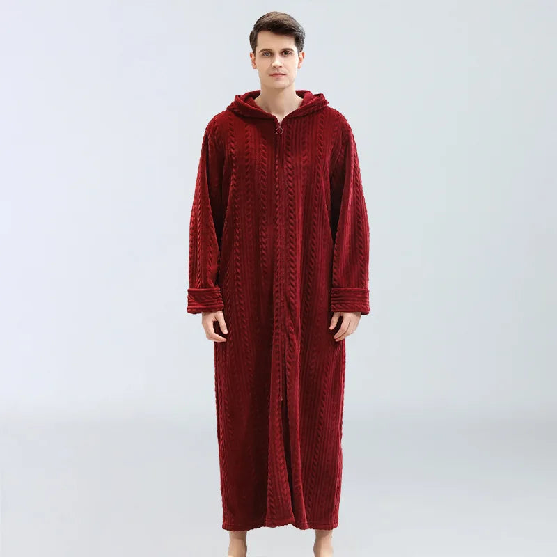 Peignoir flanelle zip homme polyester fabriqué en France