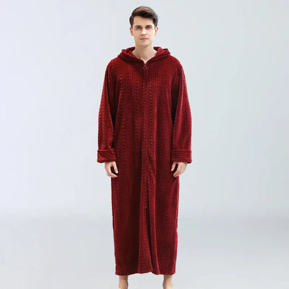 Peignoir flanelle zip homme polyester fabriqué en France