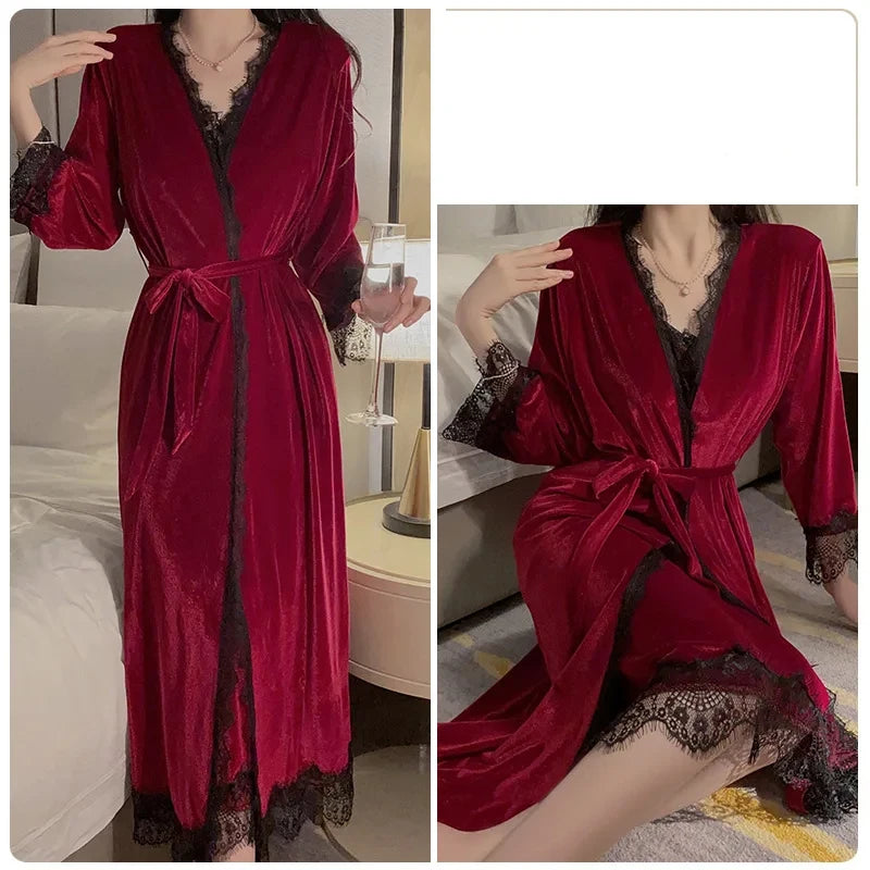 Peignoir sexy Velours Polyester Femme
