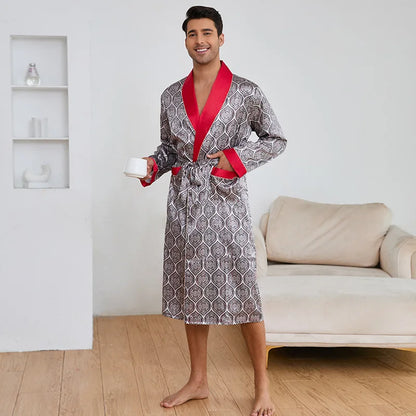 Peignoir Satin Été Polyester/Élasthanne Homme