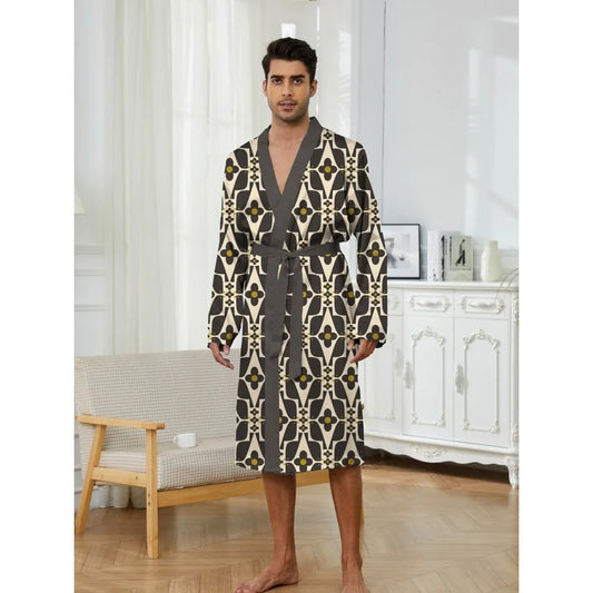 peignoir imprimé mosaïque homme