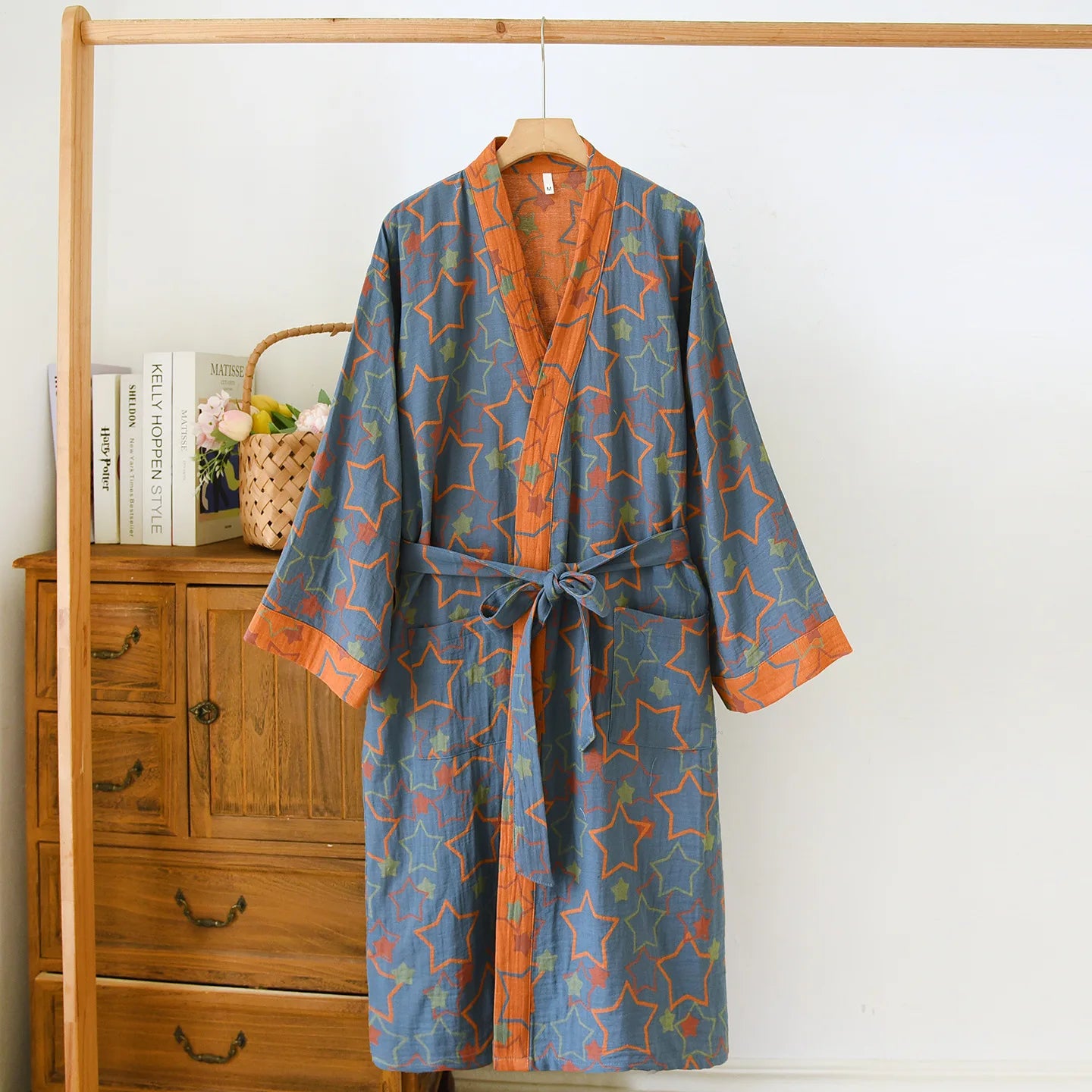 Peignoir coton tissage Jacquard Printemps unisexe