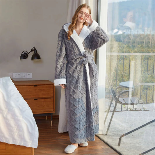 Peignoir chaud Flanelle Polyester Femme
