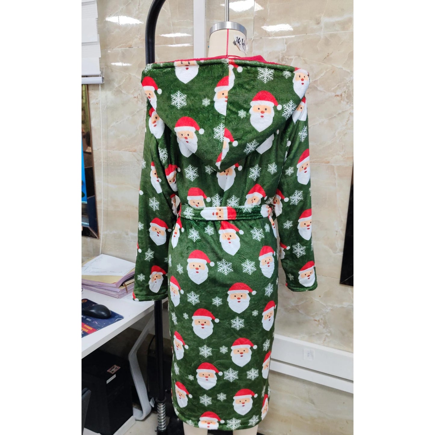 Peignoir Noël Femme Capuche Polyester