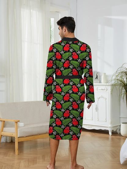 Peignoir printemps/automne imprimé feuille Polyester Homme
