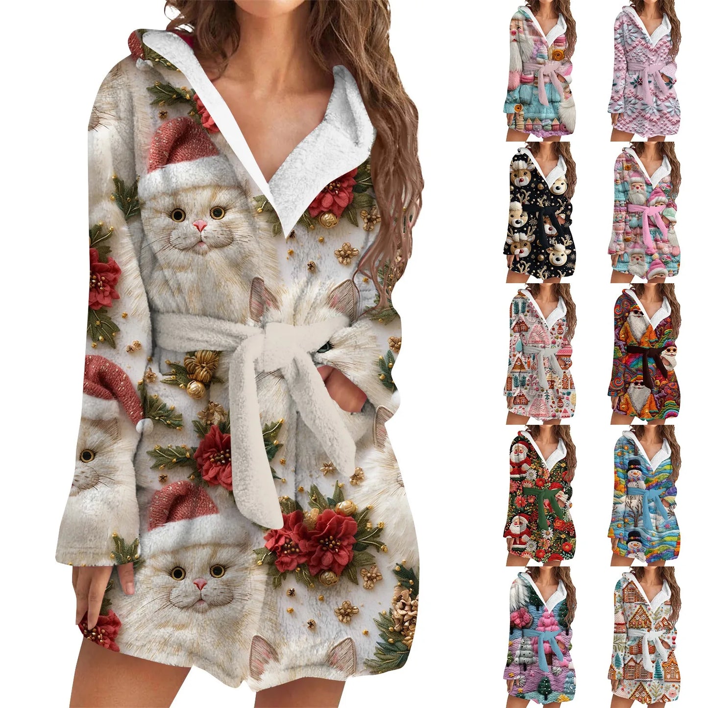 Peignoir Noël Court Femme