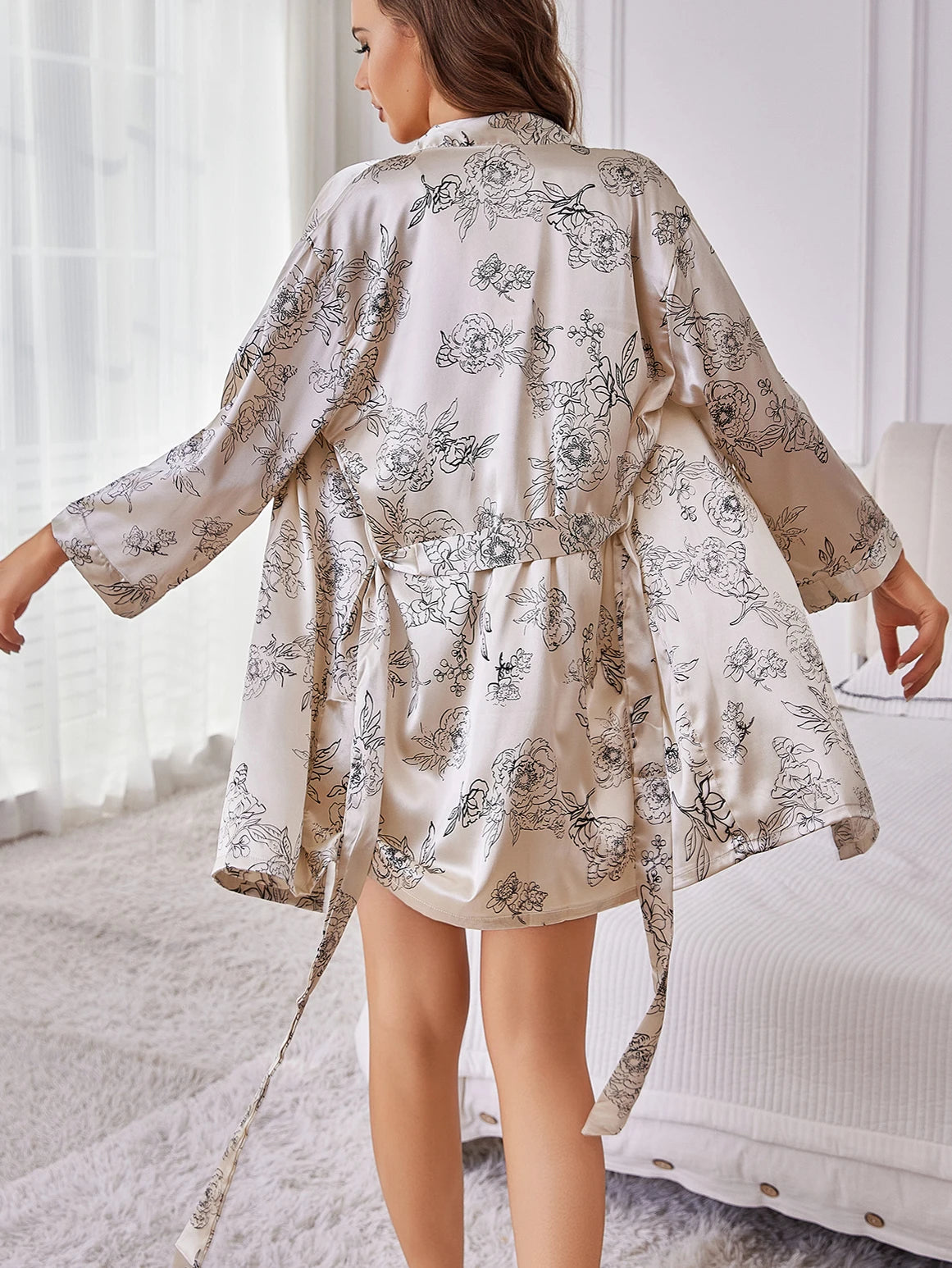 Peignoir court sexy polyester Femme