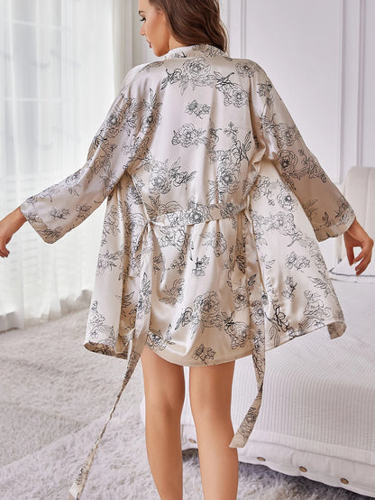 Peignoir court sexy polyester Femme