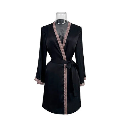 Peignoir Court Satin Printemps/Été Polyester/Élasthanne Femme