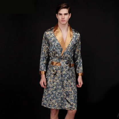 Peignoir imprimé Satin Polyester/Microfibre Homme