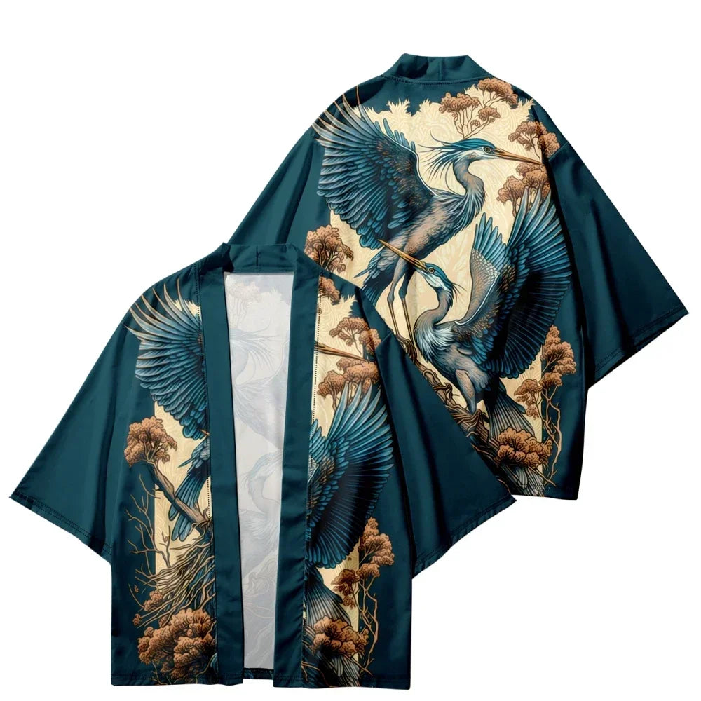 Veste Japonaise Grue Polyester