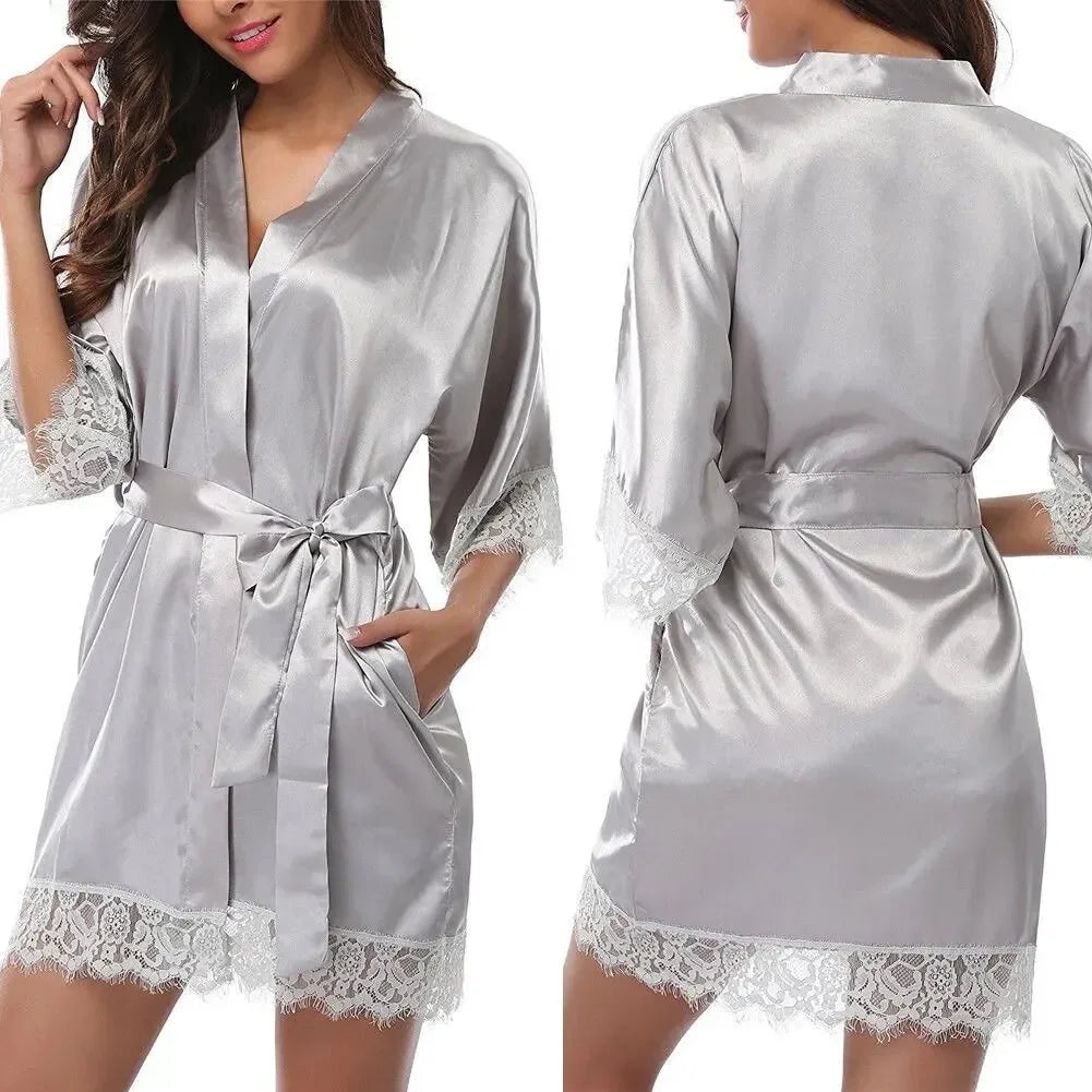 Peignoir Satin sexy Polyester Femme