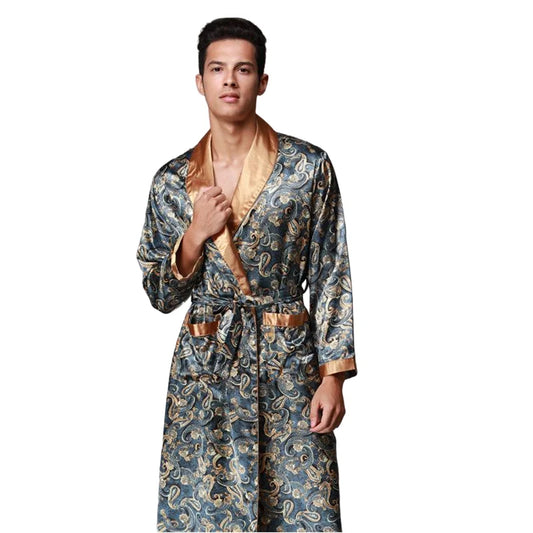 Peignoir imprimé Satin Polyester/Microfibre Homme
