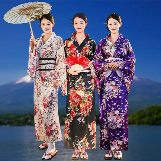 Kimono traditionnel Japonais coton/polyester Femme