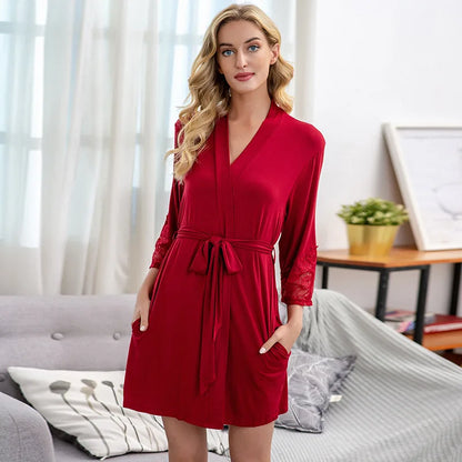 Peignoir Coton/Élasthanne Court Femme