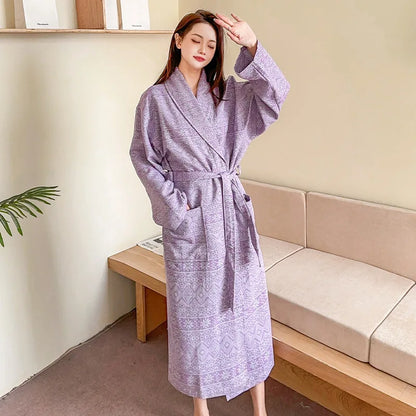Peignoir Coton double couche Femme Nouveauté 2025