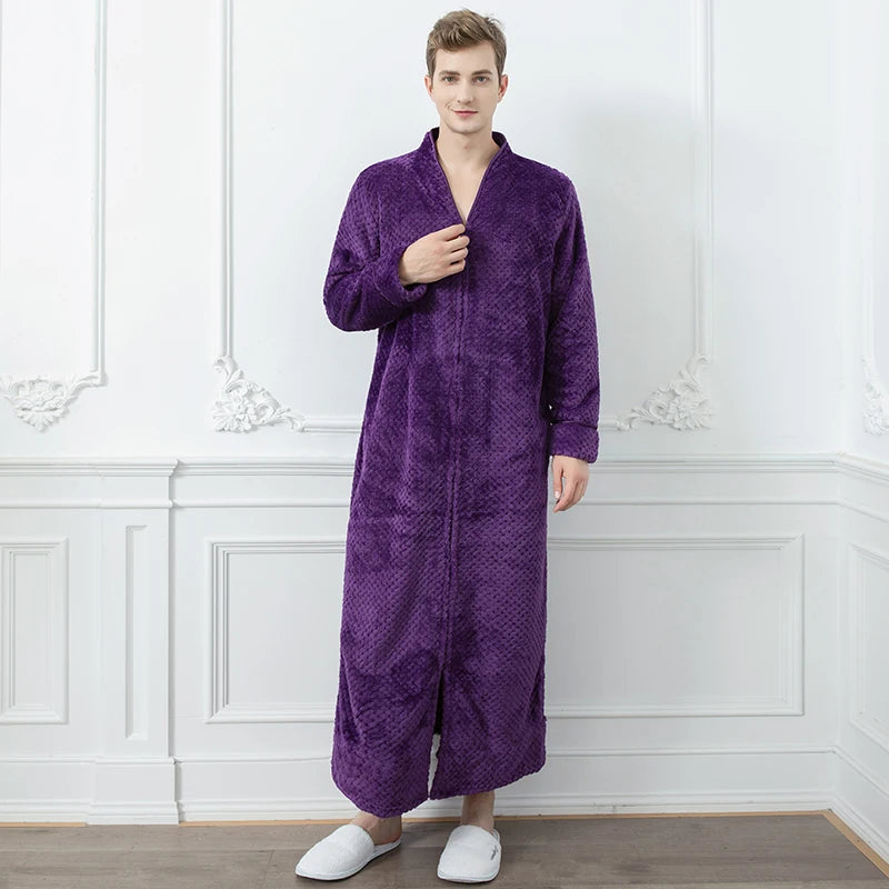 Peignoir flanelle style Jacquard homme et femme