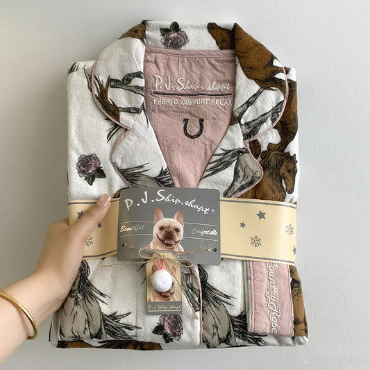 Pyjama Femme Coton Cheval blanc