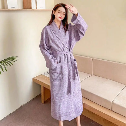 Peignoir Coton double couche Femme Nouveauté 2025