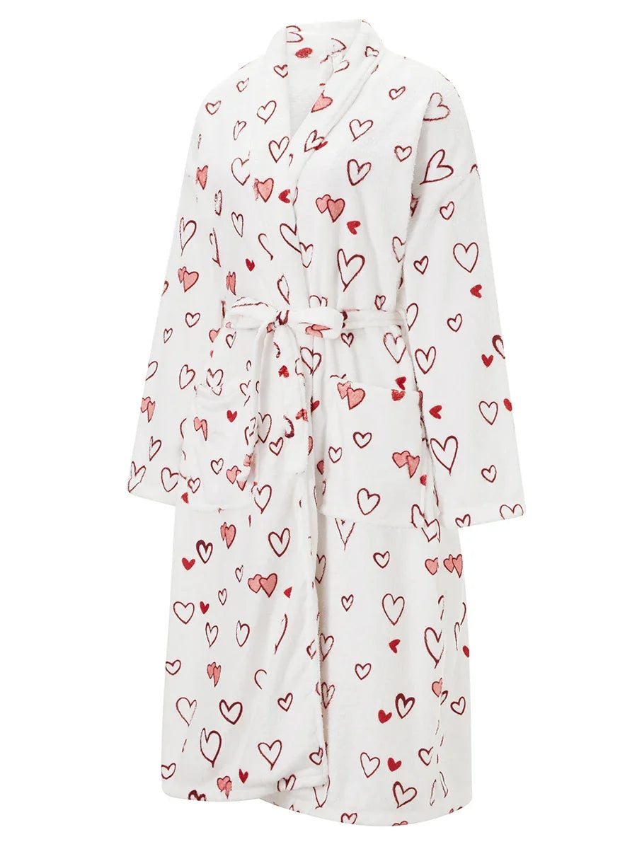 Peignoir Femme Fluffy de Noël Flanelle