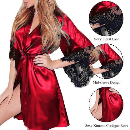 Peignoir Court Sexy Dentelle Luxe