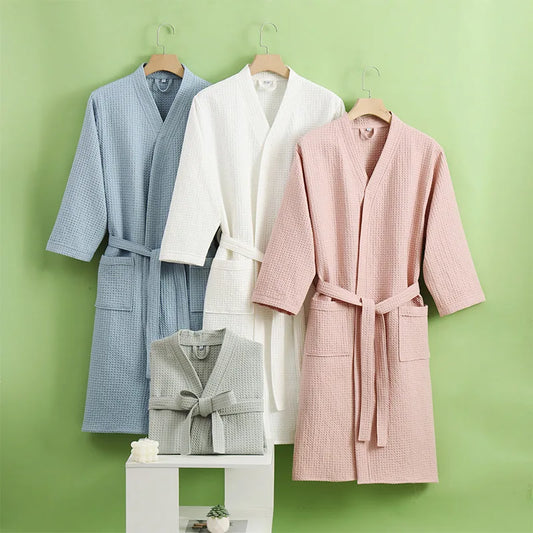 Peignoir de bain coton gaufré Homme et Femme