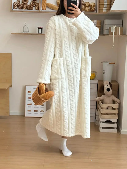 Peignoir Polaire 1 pièce style jacquard Femme