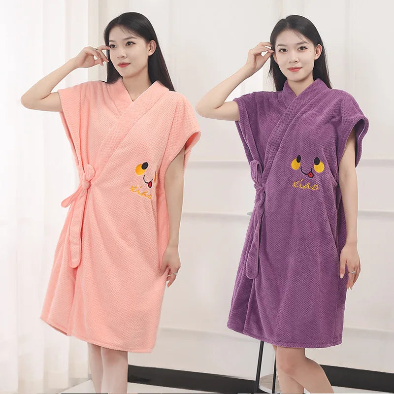Peignoir de Bain Velours Absorbant Femme