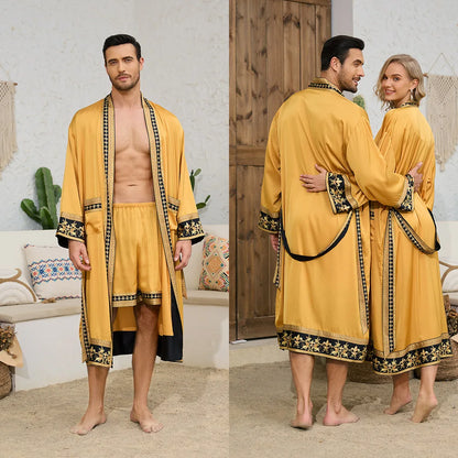 Peignoir style baroque satin polyester homme et femme