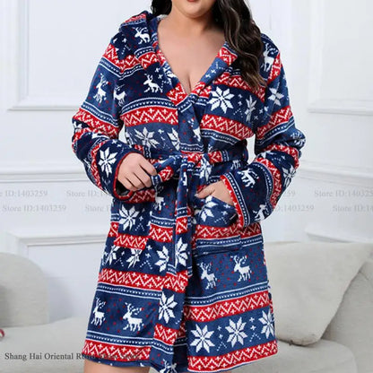 Peignoir Femme Noël Flanelle Grande taille