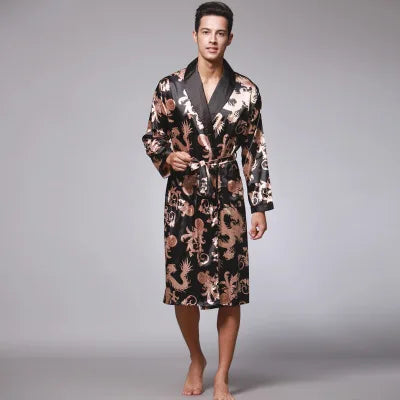 Peignoir imprimé Satin Polyester/Microfibre Homme