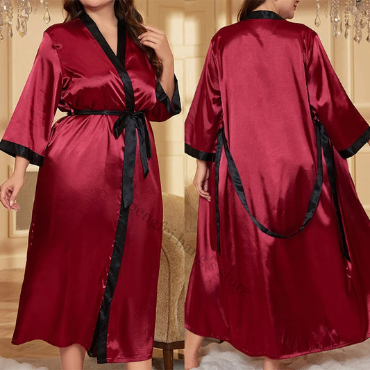 Peignoir grande taille Satin Polyester Femme