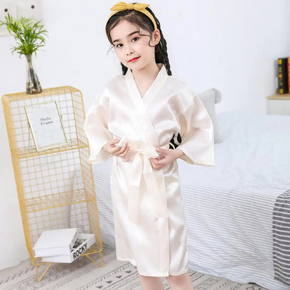 Peignoir Satin Soie Microfibre Petite Fille
