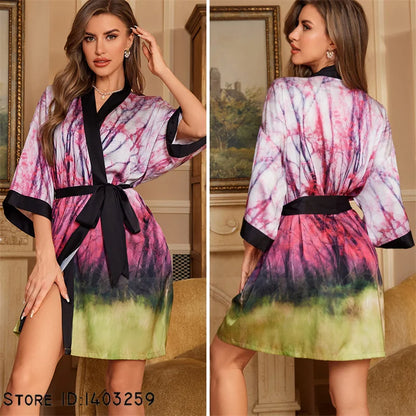Peignoir grande taille unique Satin Polyester Femme
