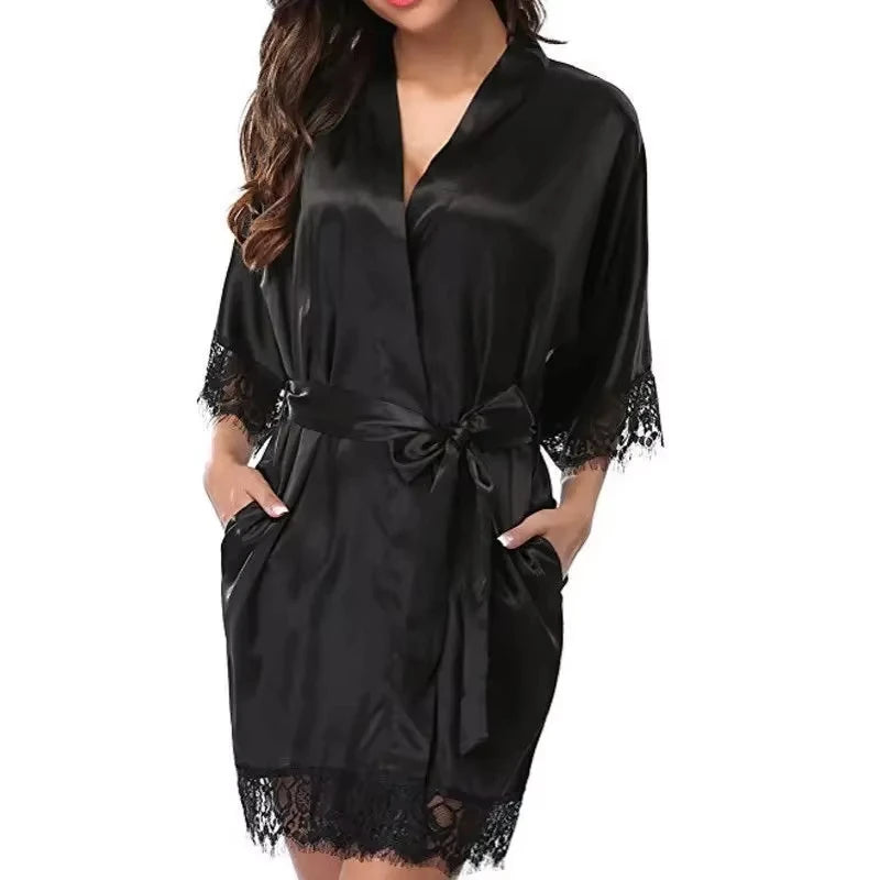 Peignoir Satin sexy Polyester Femme
