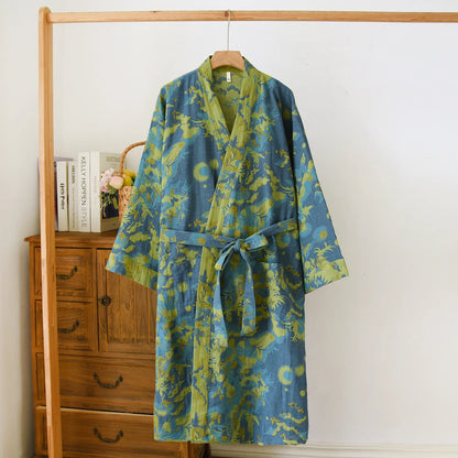 Peignoir coton tissage Jacquard Printemps unisexe