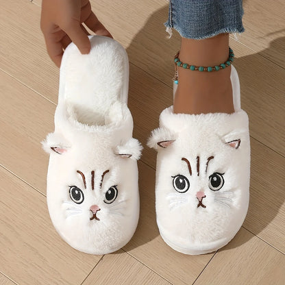 Pantoufles Cozy Chat Coton