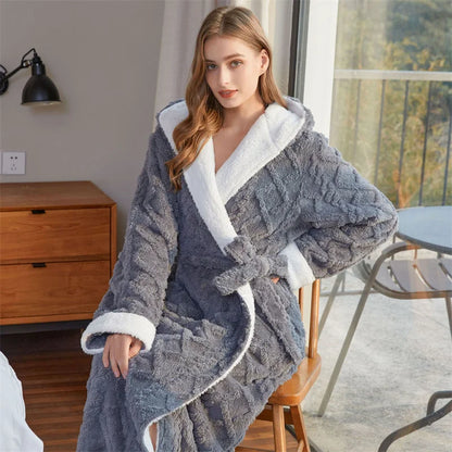 Peignoir chaud Flanelle Polyester Femme
